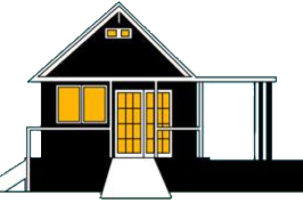 clipart of a small house with a covered porch