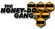 The Honey Do Gang LLC Logo featuring honeycombs in gold and brown with black stripes